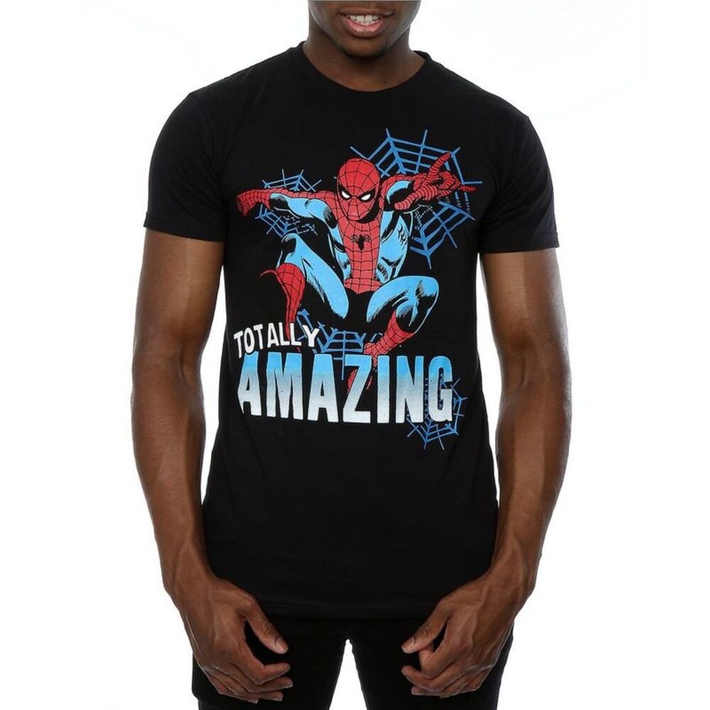 Spider-Man Mens Totally Amazing Cotton T-Shirt / Black